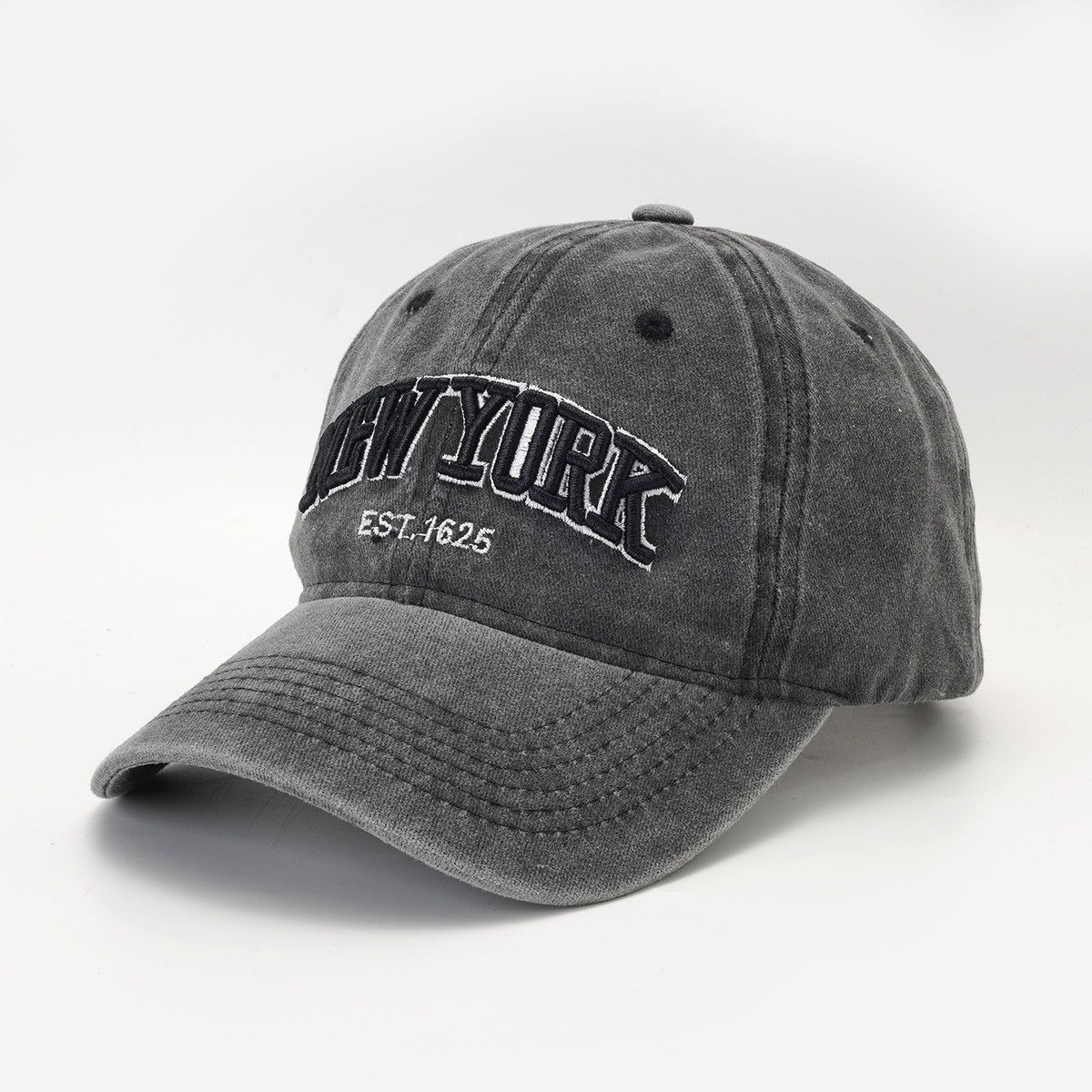 Vintage Baseball Cap Embroidery Distressed Washed Women's Sun Hat