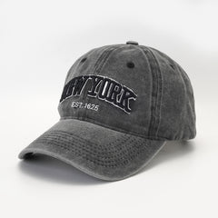 Vintage Baseball Cap Embroidery Distressed Washed Women's Sun Hat