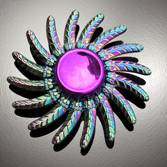 Alloy Finger Spinner Iridescent Purple & Golden Fidget