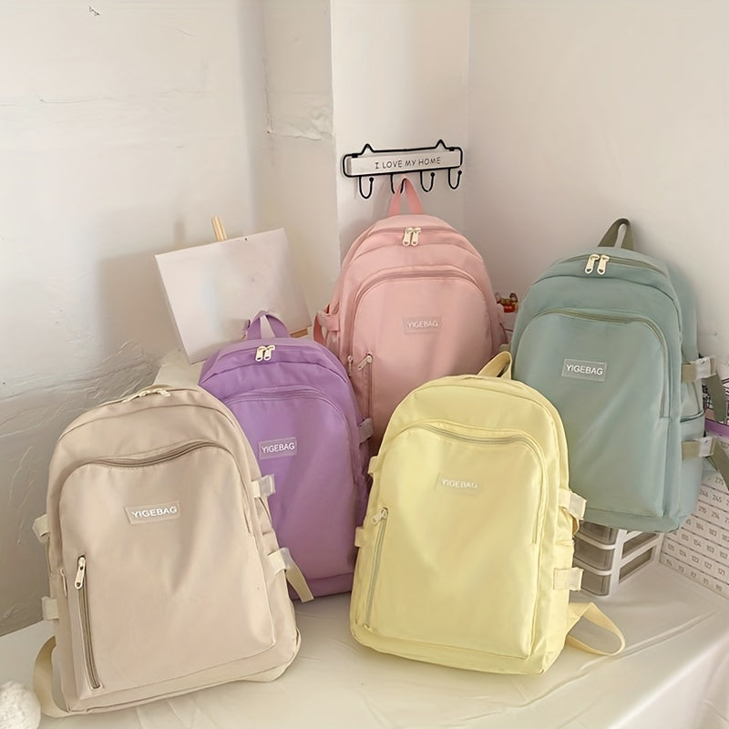 Casual Canvas Backpack With Pendant Large Capacity Schoolbag