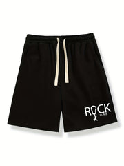 Men's Rock Climb Print Shorts Casual Stretch Drawstring Shorts