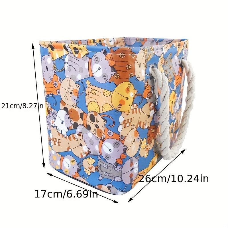 Cartoon Print Bath Basket Portable Storage Bag Travel Organizer