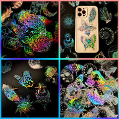 300pcs Holographic Resin Stickers Magic World Butterfly Theme