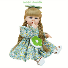 22" Blonde Princess Doll with Hairstyle Options & Green Floral Dress