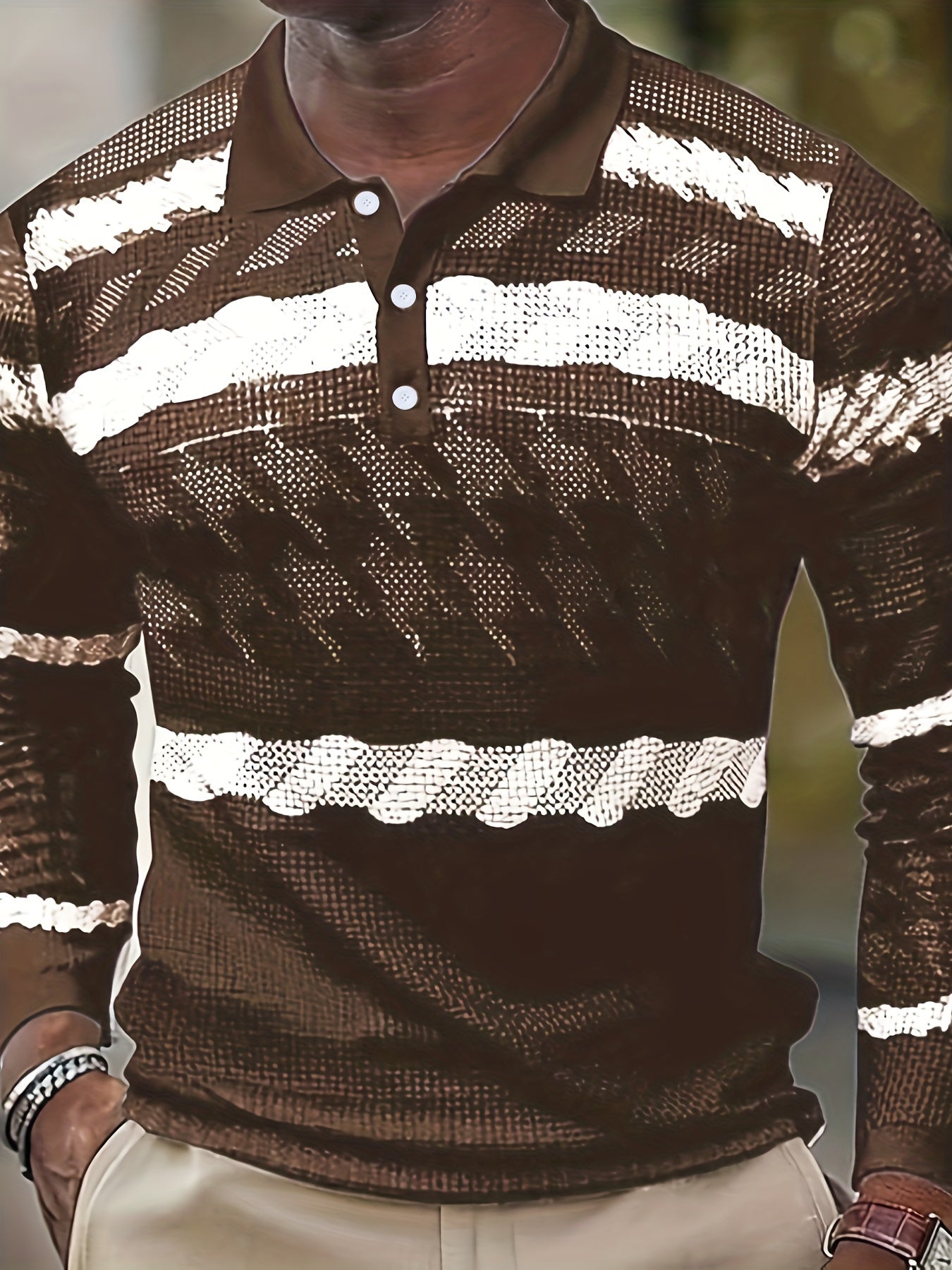 Men's Vintage Long Sleeve Shirt Casual Slightly Stretch Lapel