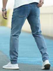Men's Slim Fit Denim Jeans with Pockets