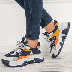 Women's Stylish Block Thick Bottom Sneakers Lightweight Sports Shoes