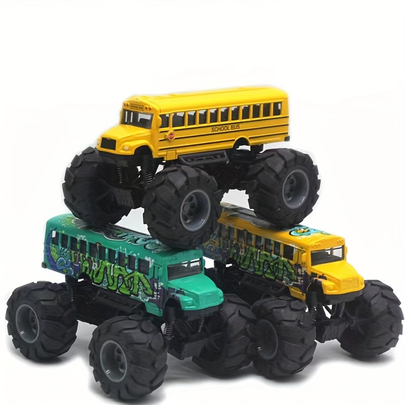 Alloy School Bus Pull Back Model Bus Car Toy