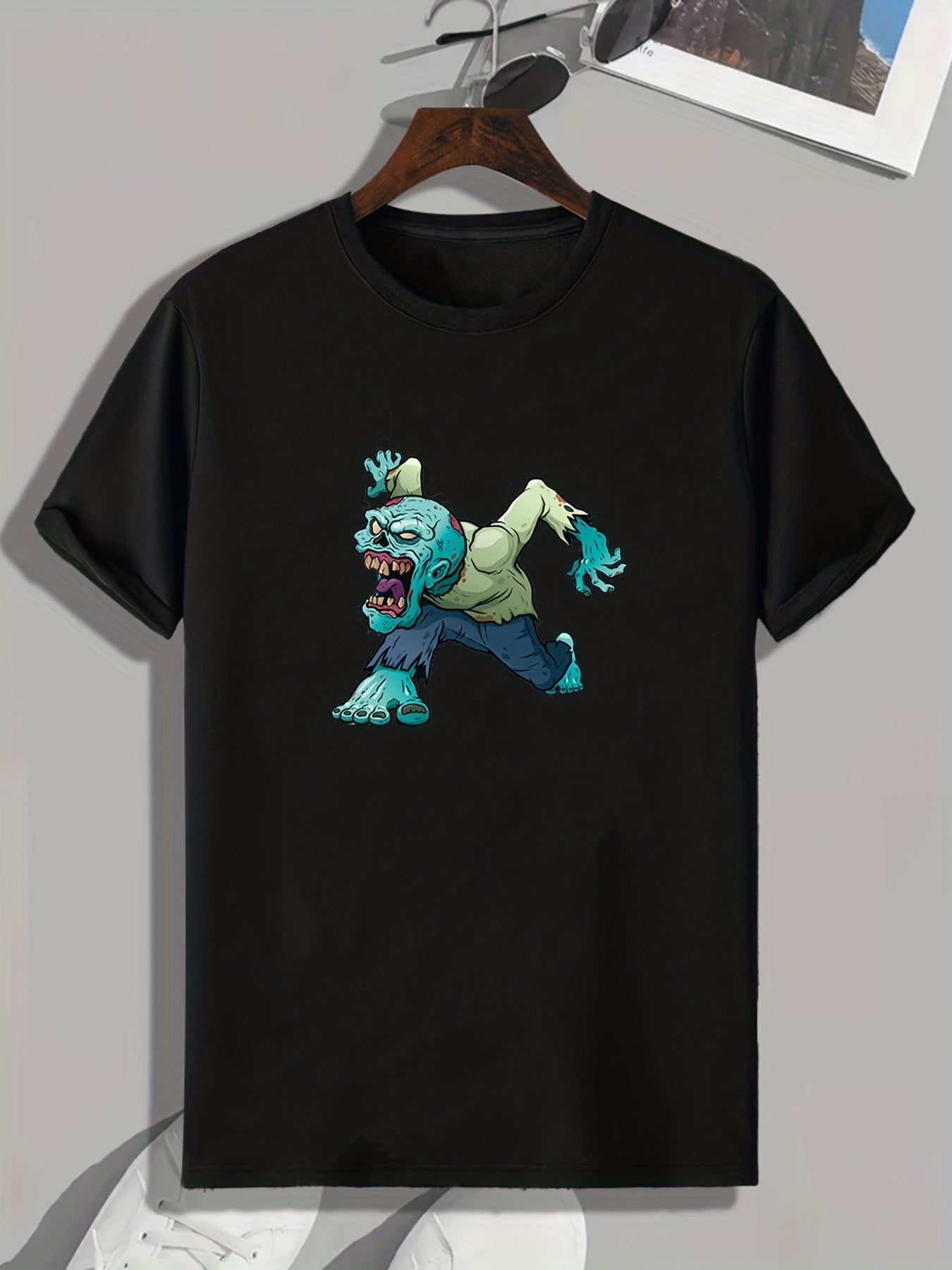 Men's Zombie Print T-shirt for Summer Outdoor
