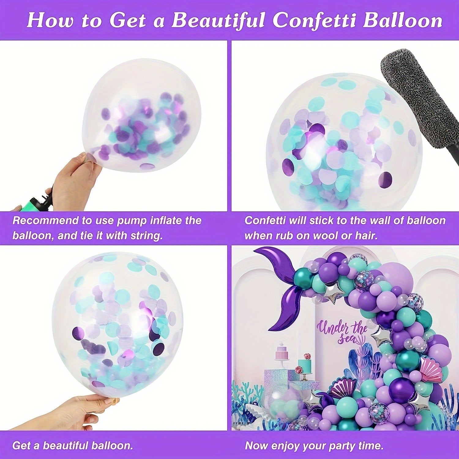 Mermaid Theme Balloon Garland Arch Kit Under The Sea Theme Party Decor