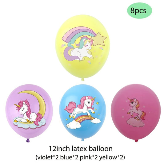 Unicorn Balloon Cartoon Pony Pattern 30 Latex Balloon
