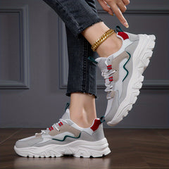 Breathable Mesh Sneakers Low Top Lace Up Shoes Anti-skid