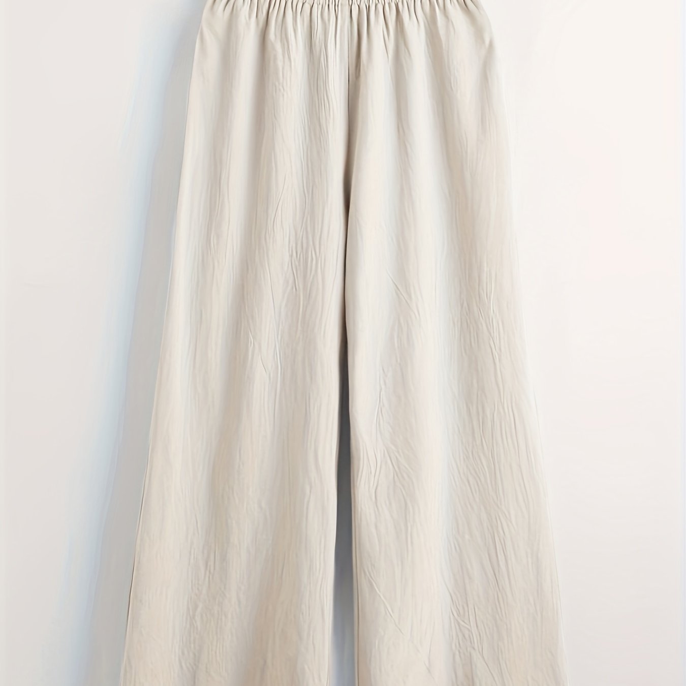Casual Pants Women's Plus Solid Button Decor Wide Leg Pants