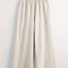 Casual Pants Women's Plus Solid Button Decor Wide Leg Pants