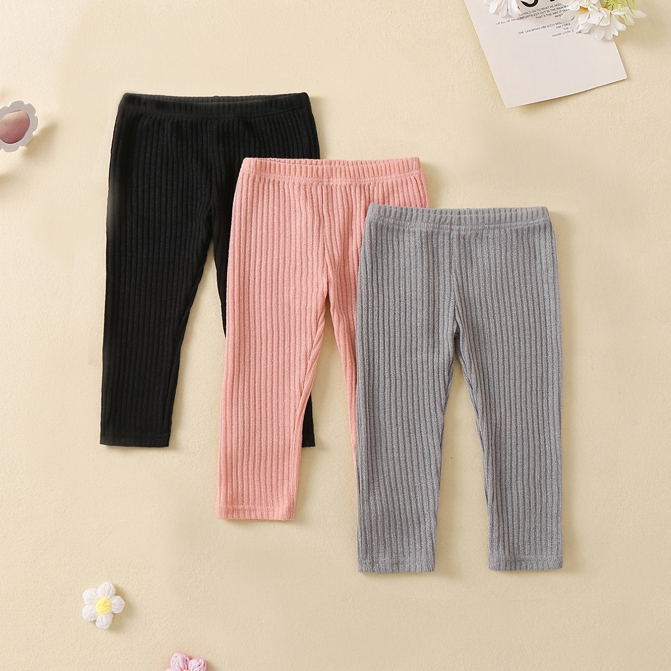 Baby Girl Pencil Pants 3pcs Set Casual Trousers