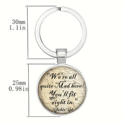 Vintage English Handwriting Keychain Necklace Bag Charm Accessories