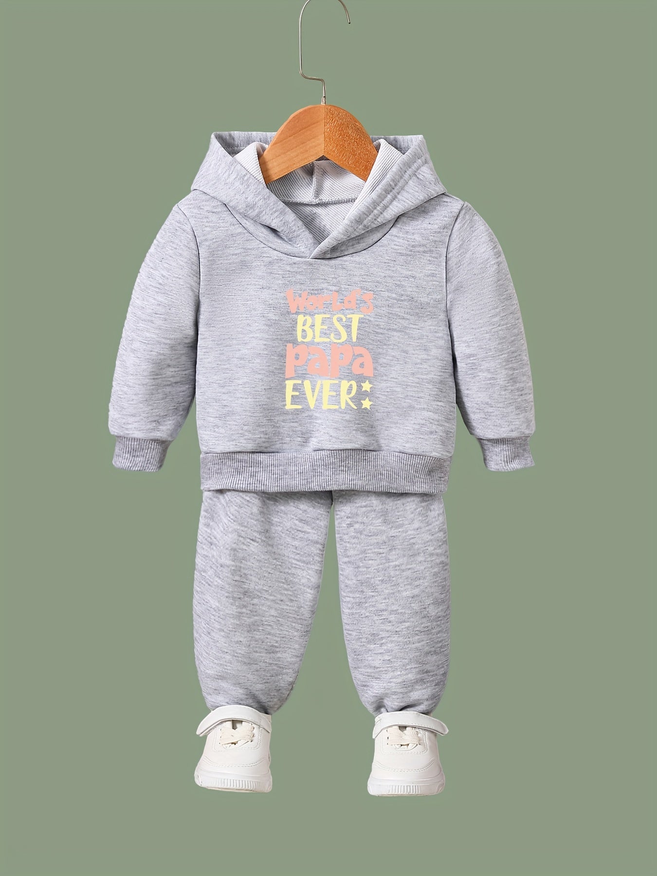 World's Papa Pattern Long Sleeve Hooded Sweatshirt Girls Comfy Hoodies Pullover