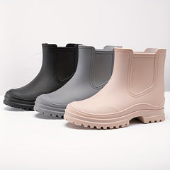Solid PVC Non Slip Wear Resistance Rain Boots Waterproof Soft Sole