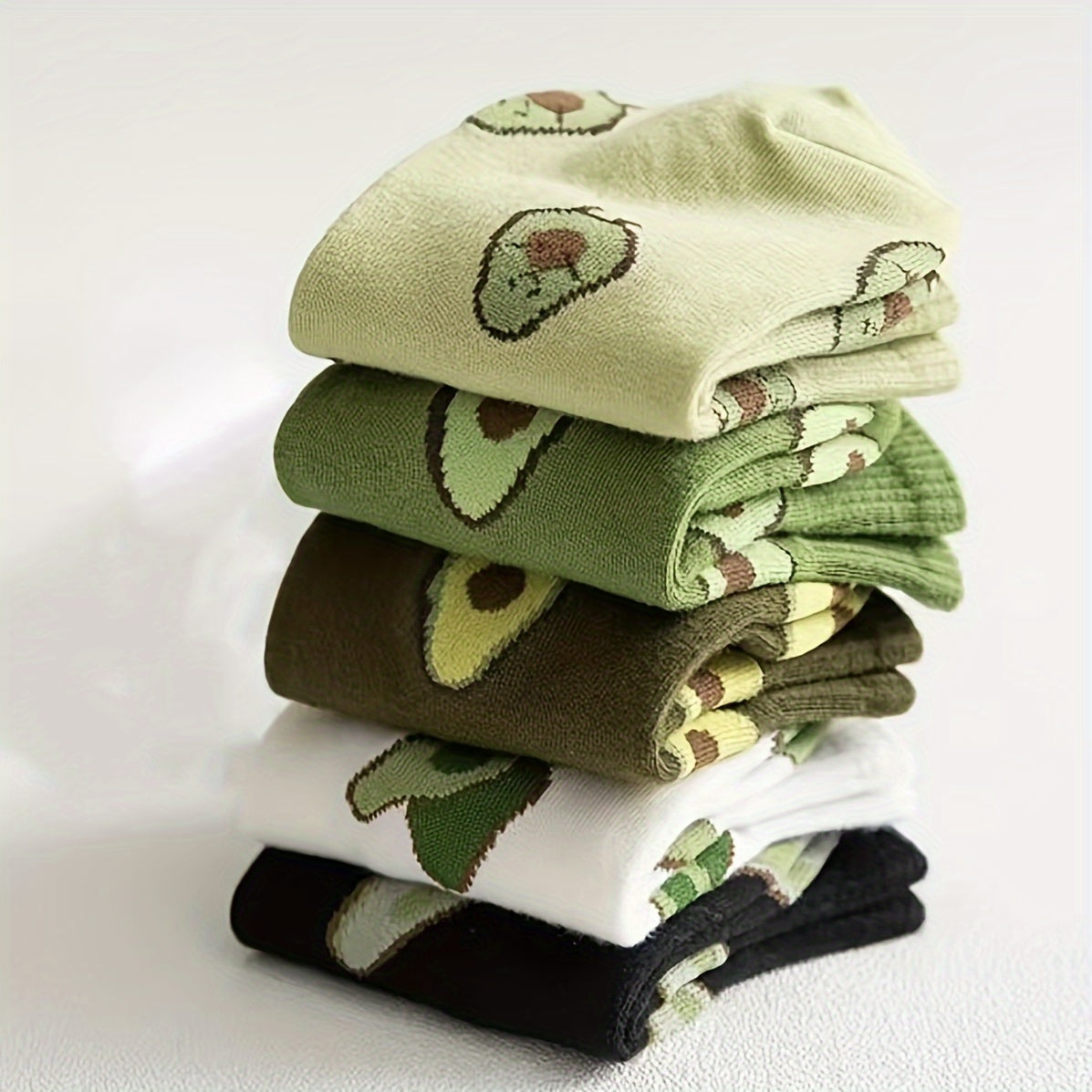 Men's Avocado Pattern Liner Anklets Socks Soft Breathable Sweat Absorbent