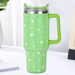 Glitter Tumbler Handle Lid Straw 40oz 304 Stainless Steel Tumbler