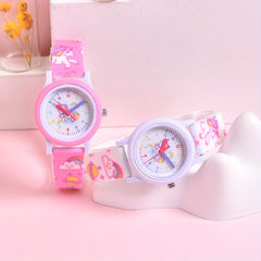 2pcs Pony Strap Watch Set for Girls - Cute Cartoon Design