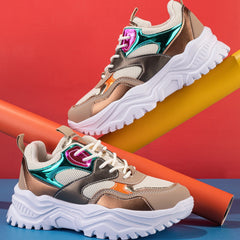 Women's Breathable Mesh Dad Shoes Low Top Sports Shoes