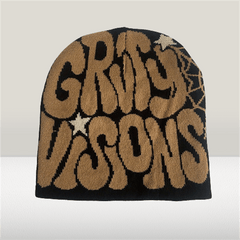 Y2K Reversible Beanie Spider Web Knit Hat