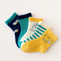 5 Pairs Milk Bottle Boy Baby Cotton Mid-tube Socks
