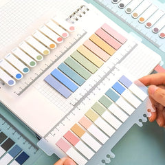 3pcs Adhesive Index Tabs 600 Tabs Ruler Notepad for File Classification