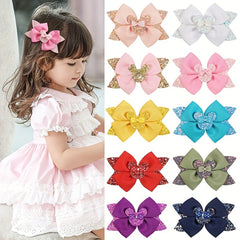 Sequin Mouse Ear Bow Hair Clips Hair Accessories Holiday Gift For Girls