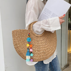 Plush Ball Keychain Pendant with Tassel Bag Ornament