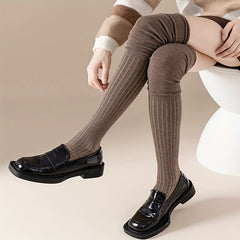Solid Thigh High Socks Over The Knee Stockings Women's Hosiery