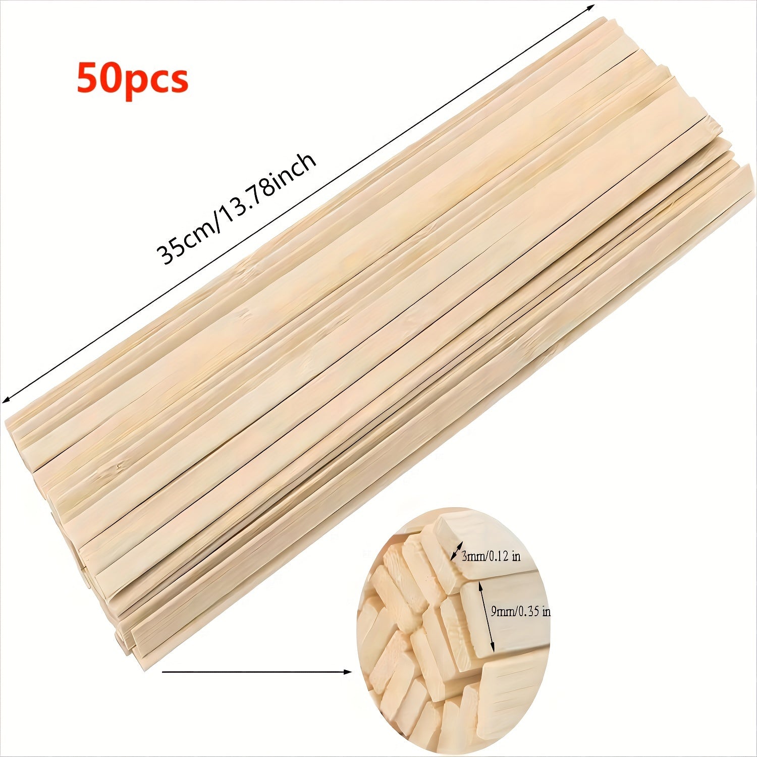 Natural Bamboo Strips Craft Sticks 30/50pcs