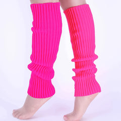 80s Neon Leg Warmers Knit Ribbed Leg Warmer Party Accessory