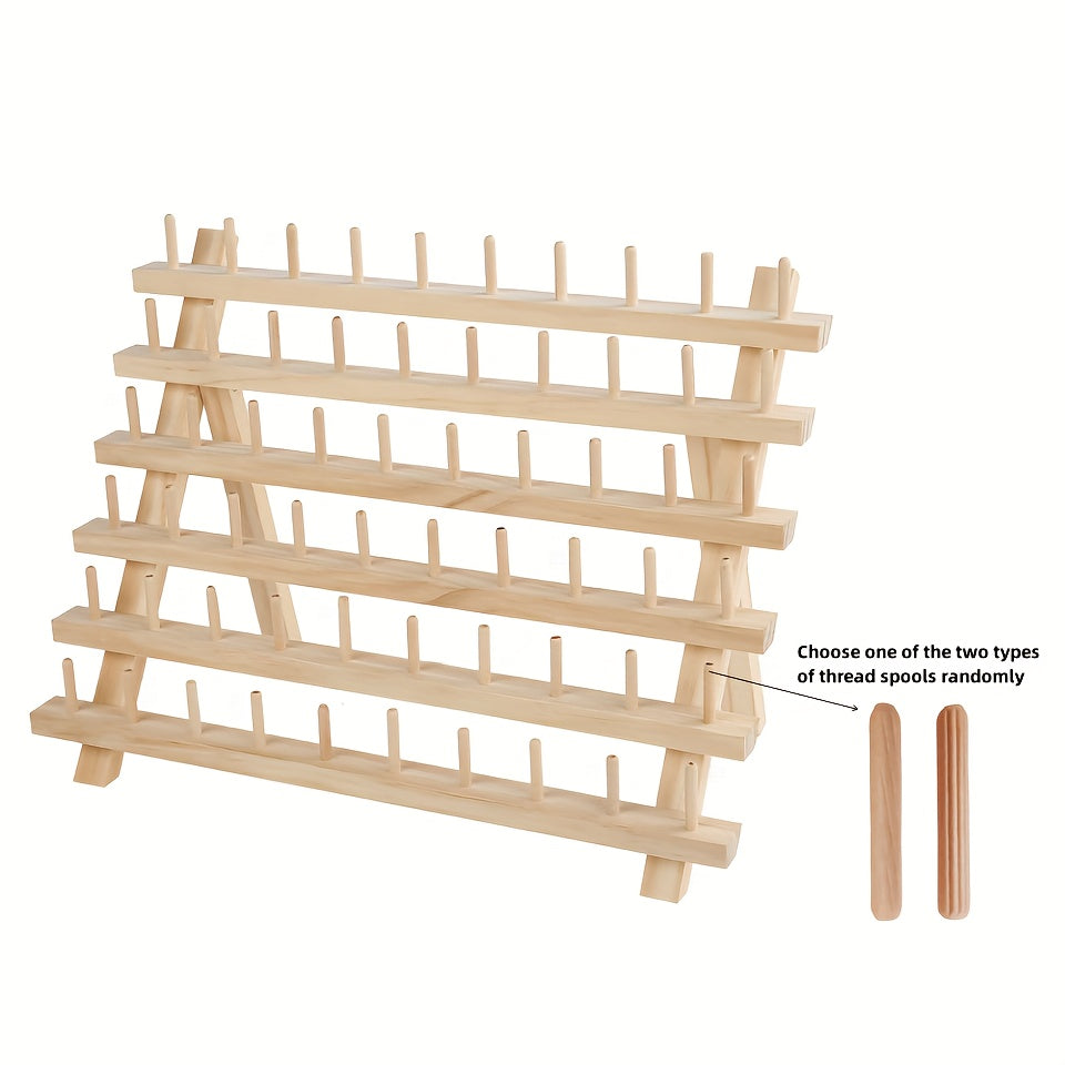 60 Spool Wooden Thread Holder Sewing Embroidery Rack Organizer
