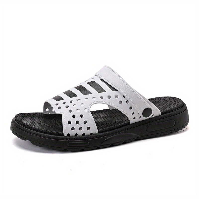 Men's Hollow Out Non Slip Platform Slides Comfortable Cloud Slides