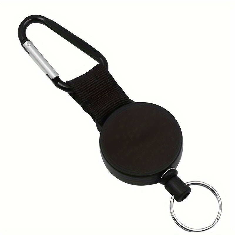 Retractable Anti-theft Keychain with Steel Wire Rope Carabiner