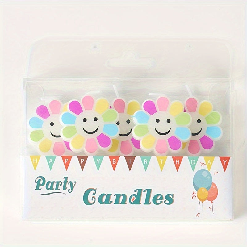 Birthday Candles Wrapped Decoration Bowknot Cloud Rainbow Flower Theme