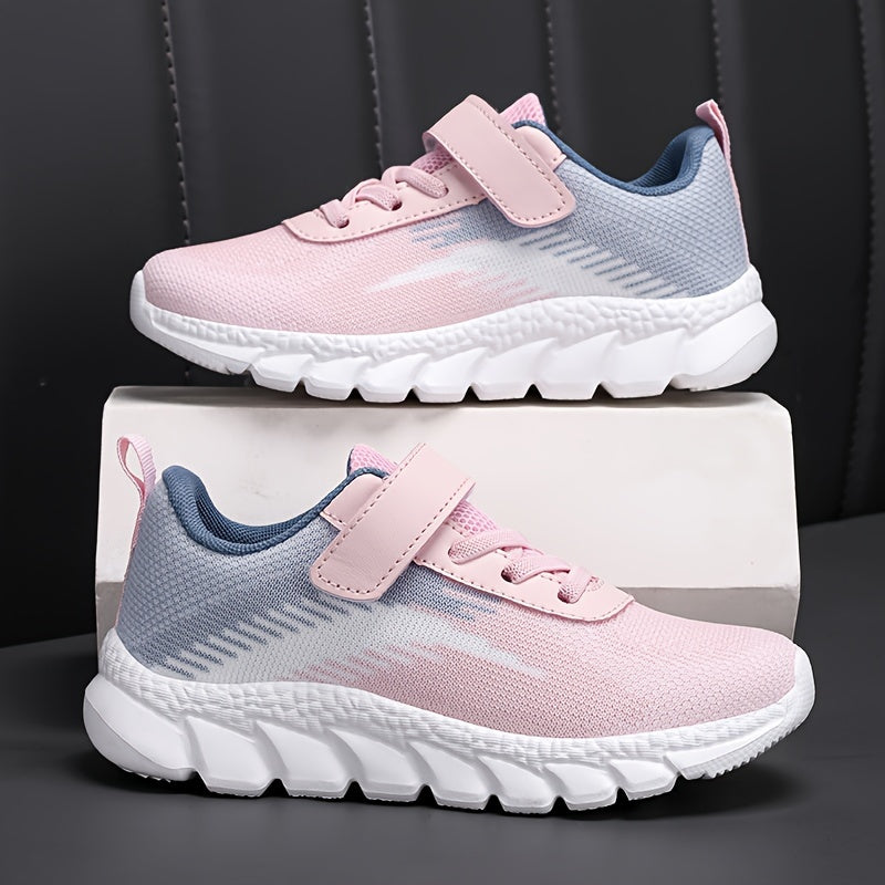 Girl's Breathable Woven Knit Sneakers for Outdoor Activities