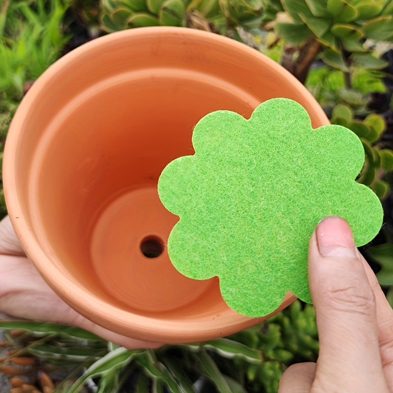 20pcs Flower Pot Gasket Anti-leakage Soil Round Plastic Bottom Hole Gasket