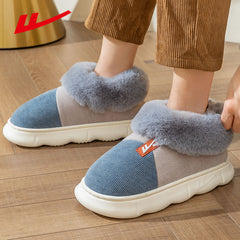 HUILI Men's Corduroy Platform Slippers