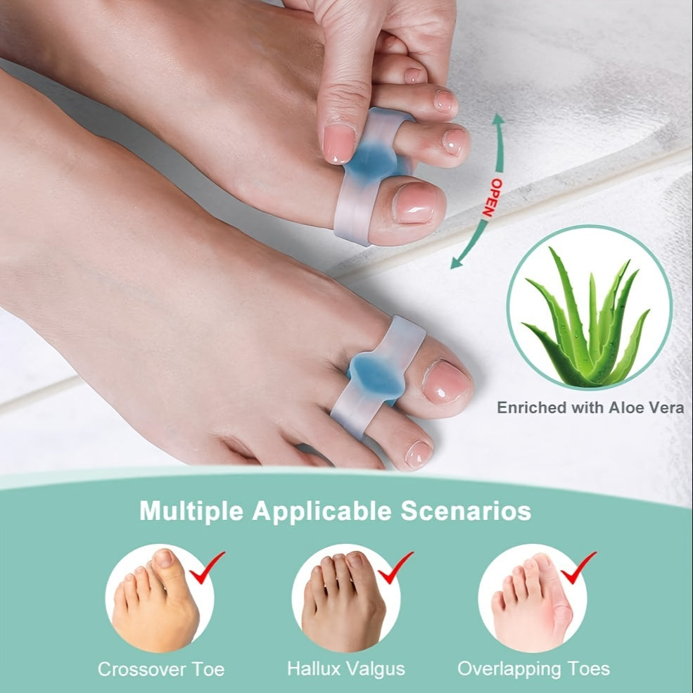 5 Pairs Gel Toe Corrector Toe Separators for Bunion Soft Fit Night Use