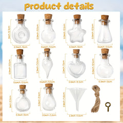 50pcs Mini Glass Bottle Wishing Drifting Bottles With Cork Stoppers
