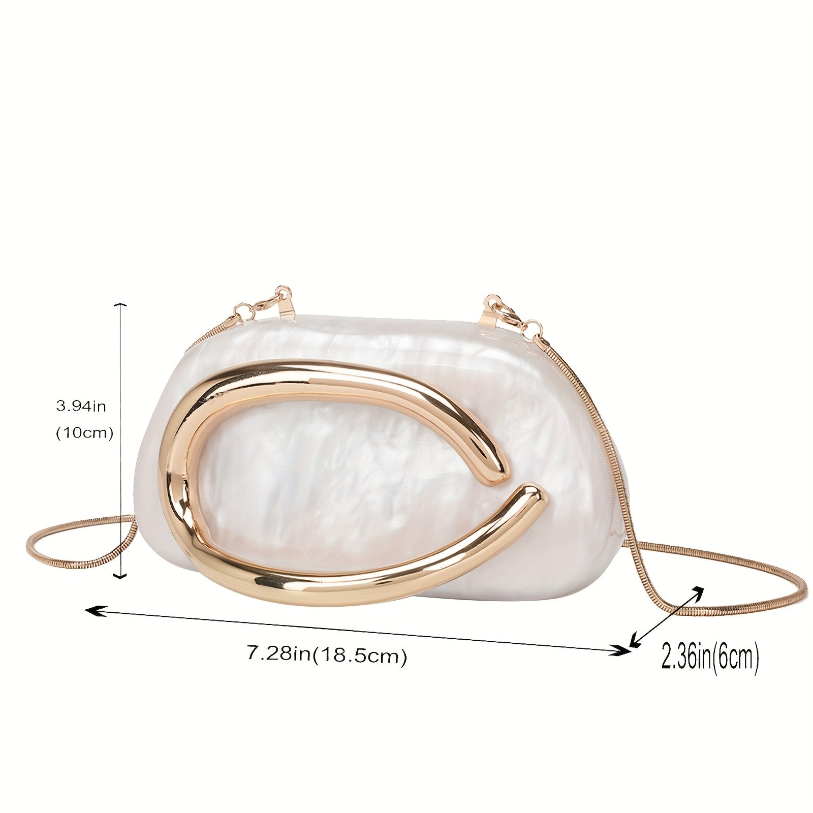 Acrylic Evening Clutch with Chain Strap Wedding Party Handbag