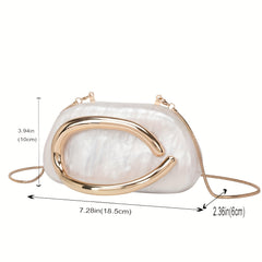 Acrylic Evening Clutch with Chain Strap Wedding Party Handbag