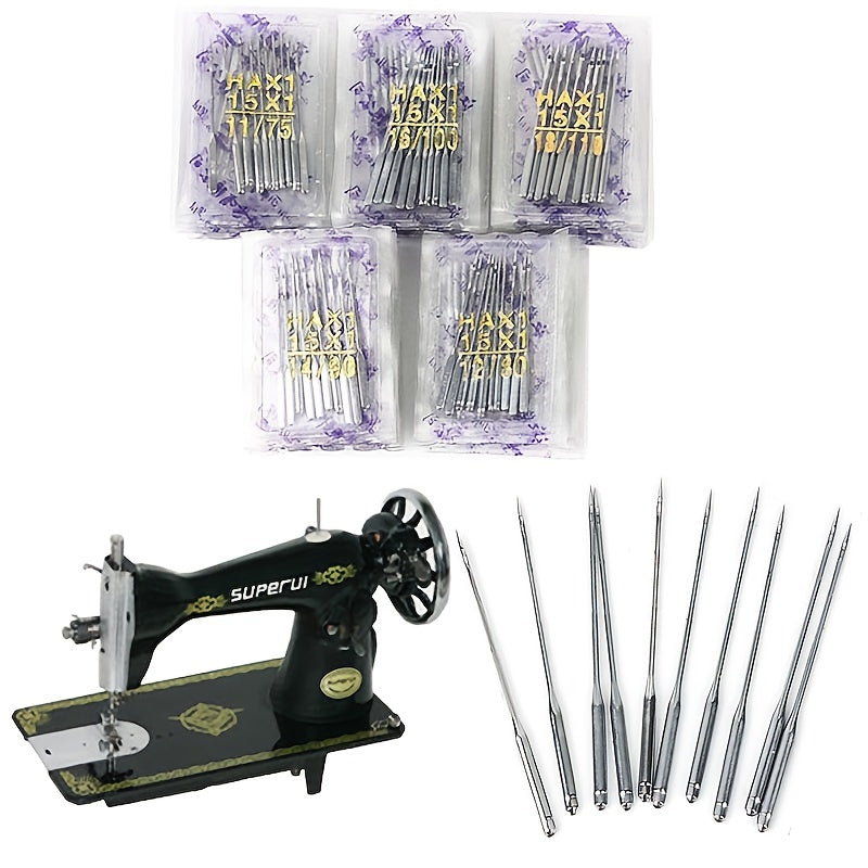 50pcs Universal Sewing Machine Needles 5 Sizes For Singer Brother Home