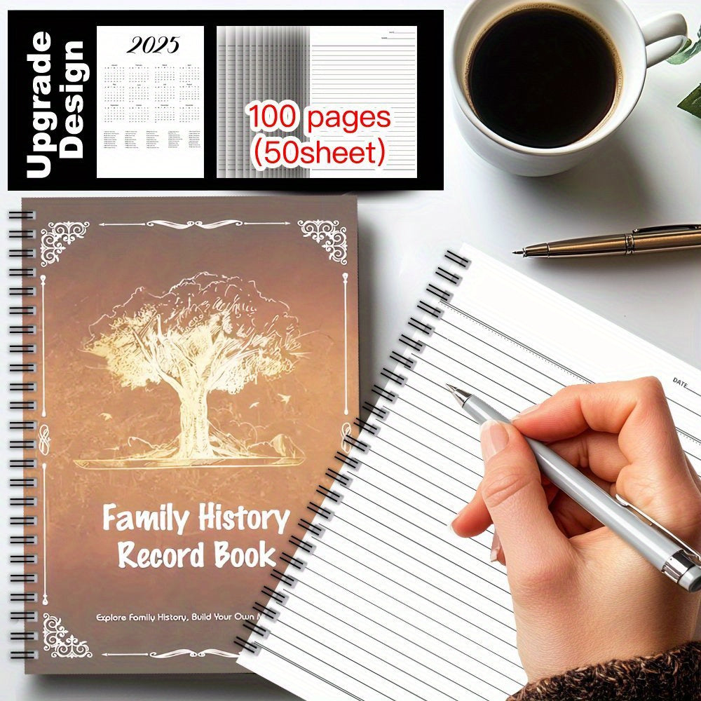 Family History Record Book Spiral Notebook Journal 100 Pages