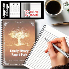 Family History Record Book Spiral Notebook Journal 100 Pages