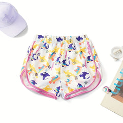 Girls Cartoon Animals Elastic Waist Sports Track