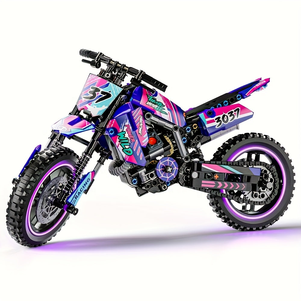 Building Block Motorcycle Model Kit ABS Puzzle DIY Assembly Kit Ideal Gift